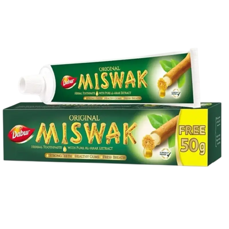 Dabur Miswak Herbal Toothpaste - Original Pure Al-Arak Extract 170g