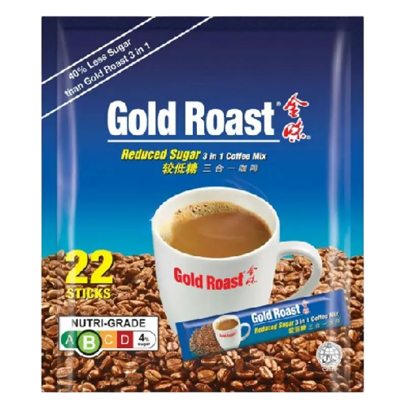 GOLD ROAST 3 in 1 Coffee Mix Reduced Sugar 22 Sticks