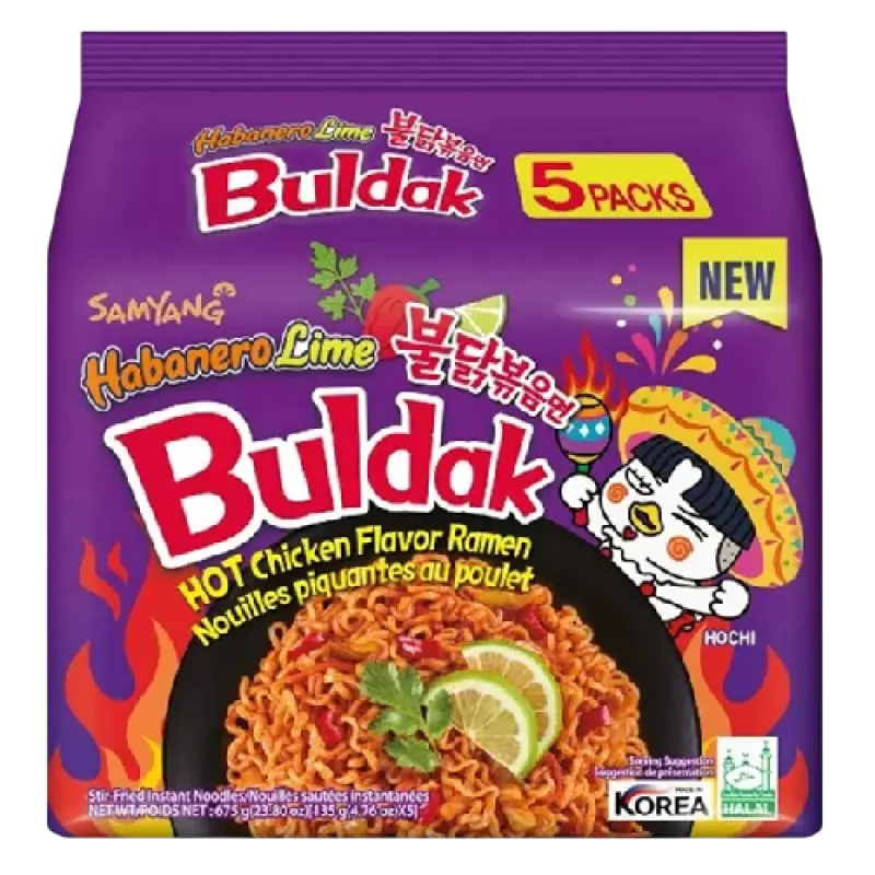 Samyang Buldak Hot Chicken Ramen Habanero Lime Flavour 675g
