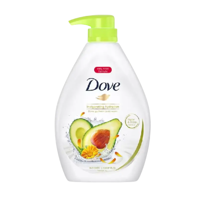 Dove Go Fresh Avocado + Calendula Invigorating Hydration Body Wash 1L