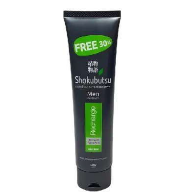 Shokubutsu Men Facial Foam (Recharge)100G + Free 30%