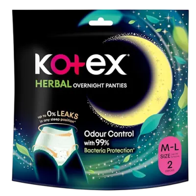 KOTEX Herbal Overnight Panties (M/L)